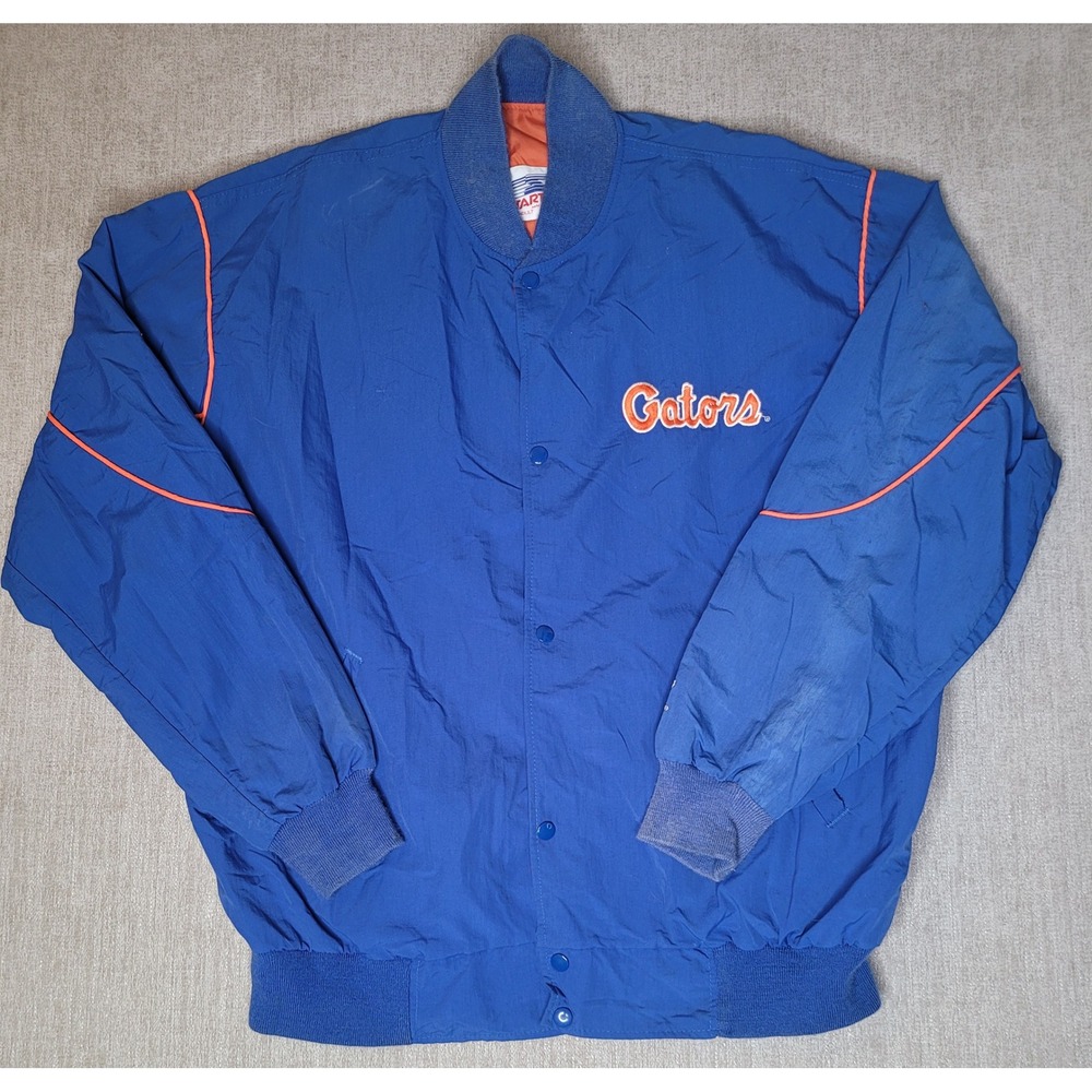 Vintage 90s Starter Florida Gators Royal Blue Snap Bomber Jacket XXL RARE